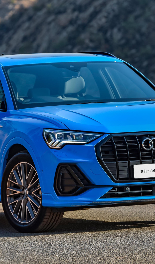 Blue 2019 Audi Q3 35 TFSI S Line on the road