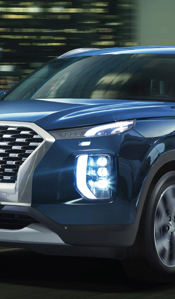 Синий автомобиль Hyundai Palisade 2020 года