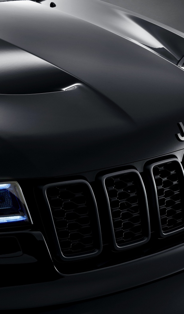 Фары и фирменный знак автомобиля Jeep Grand Cherokee S Limited 2019 года