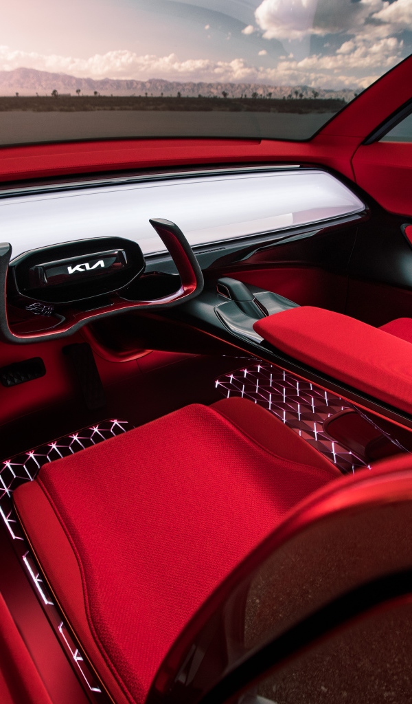 Красный салон автомобиля Kia Habaniro