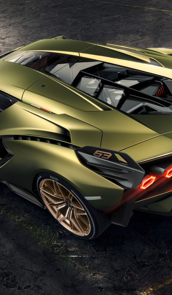 Автомобиль Lamborghini Sian 2019 года вид сзади