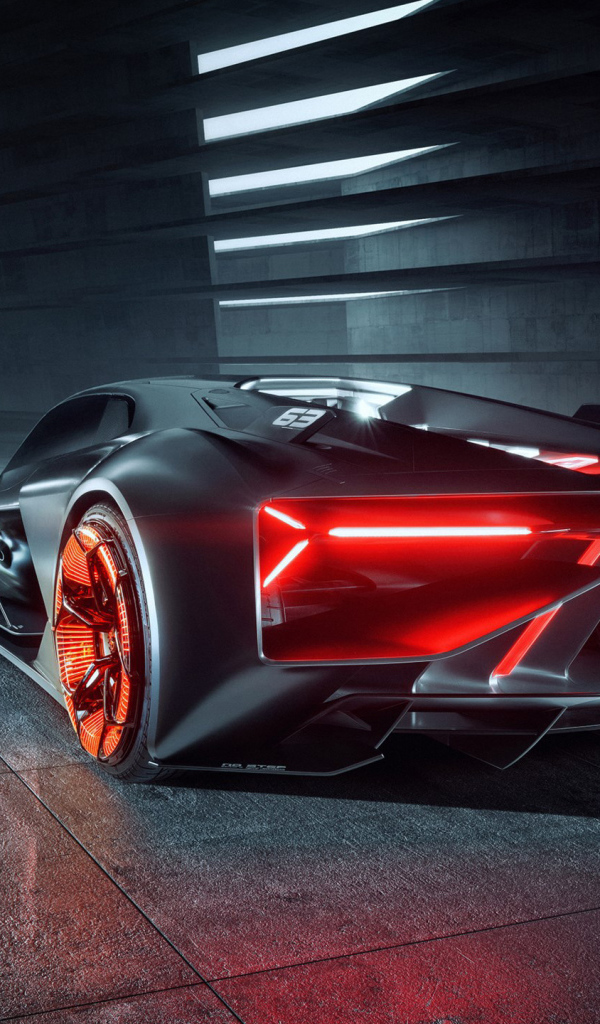 Спортивный Lamborghini Terzo Millennio 2019 года вид сзади