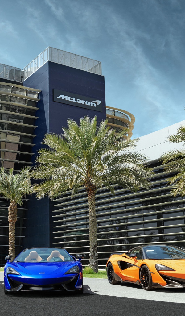 Автомобили  McLaren  у офиса 