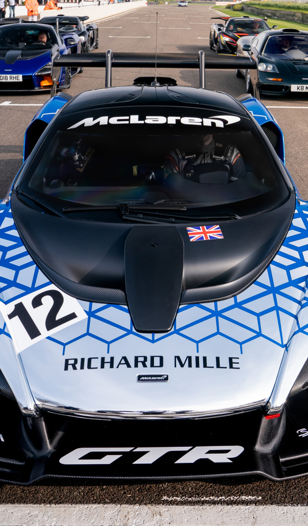 Гоночный автомобиль McLaren Senna GTR  2019 года на трассе
