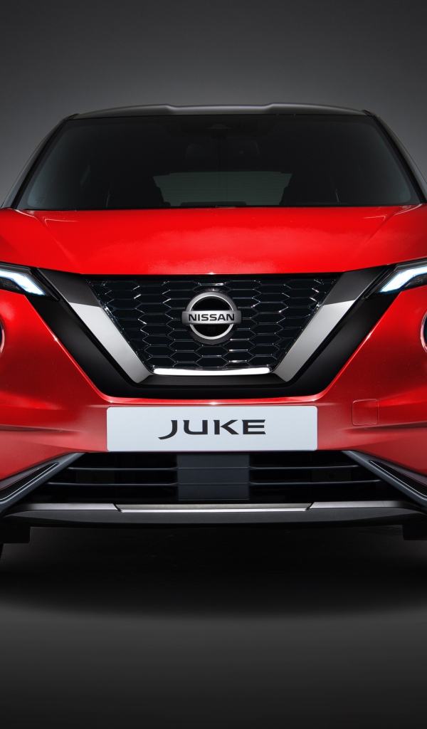 Красный автомобиль Nissan Juke 2019 года вид спереди