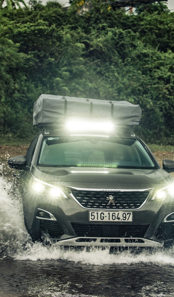 Автомобиль Peugeot Concept 3008 2019 года едет по воде