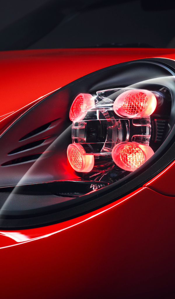 Фара красного автомобиля Porsche 911 Speedster