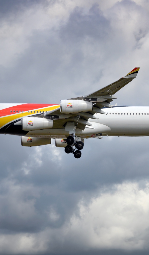 Большой пассажирский Airbus A340-300 компании AIR BELGIUM