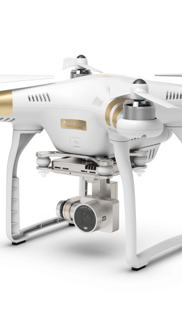 Квадрокоптер DJI Phantom 3 Professional на белом фоне