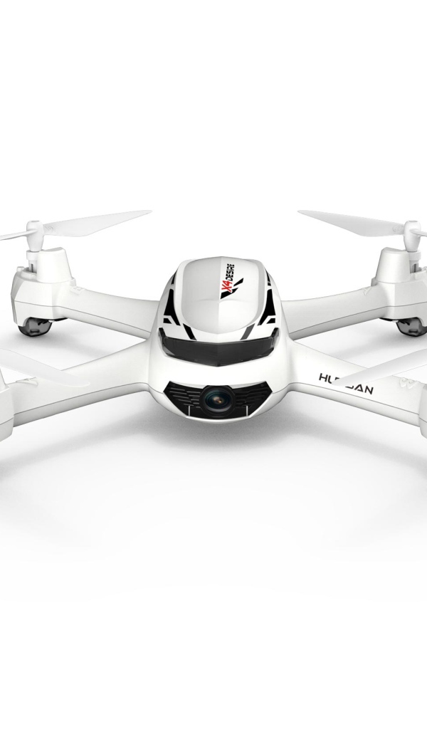 Квадрокоптер Hubsan X4 Desire FPV H502S, 2019 года на белом фоне