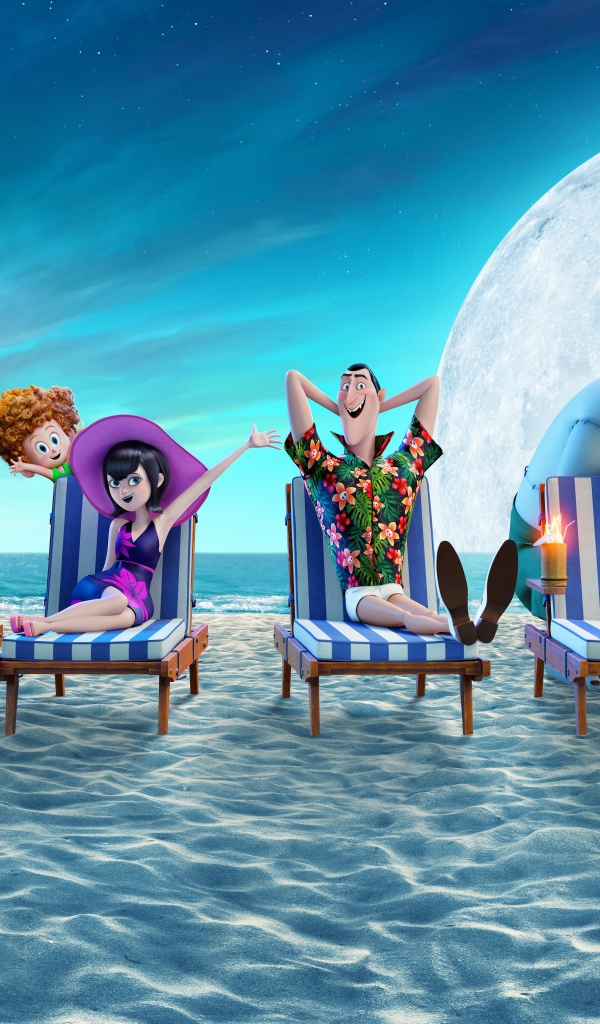Мультфильм Монстры на каникулах 3: Море зовёт на фоне луны
