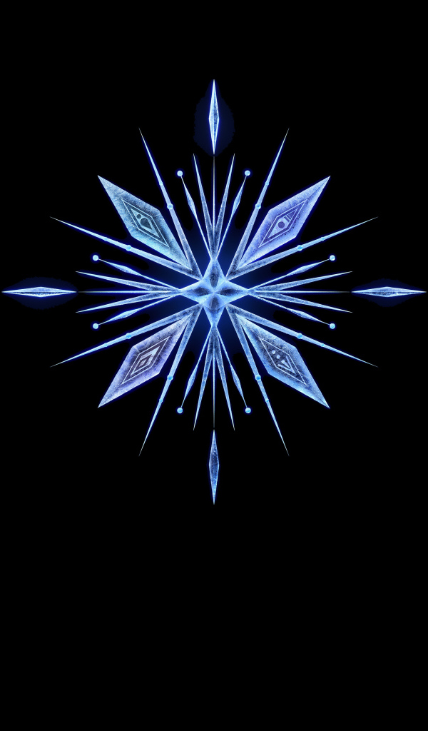 Логотип мультфильма Холодное сердце 2 на черном фоне