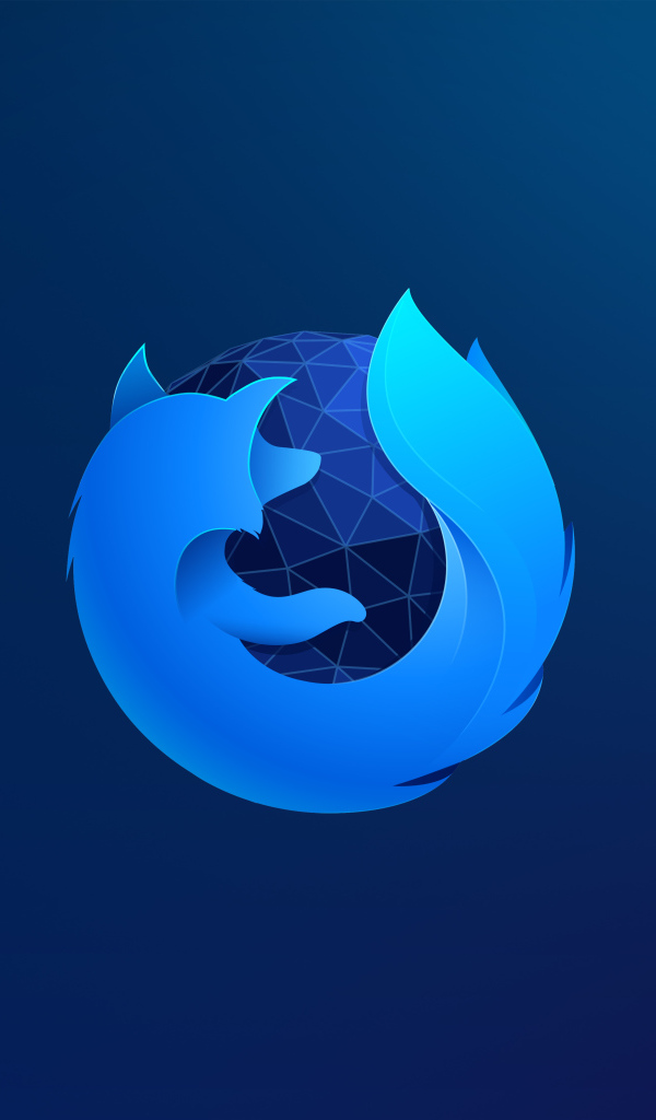 Логотип браузера Firefox на синем фоне