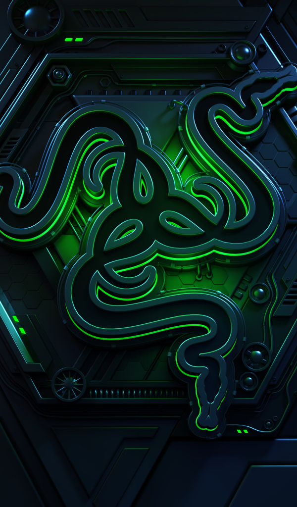 Логотип компании  Razer на черном фоне