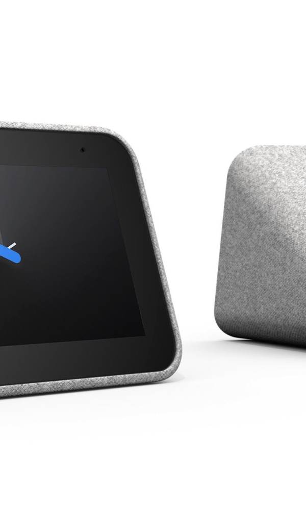 Умные часы Lenovo Smart Clock на белом фоне, CES 2019