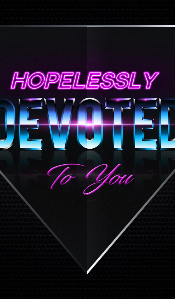 Надпись на английском Devoted to you Hopeless на черном фоне