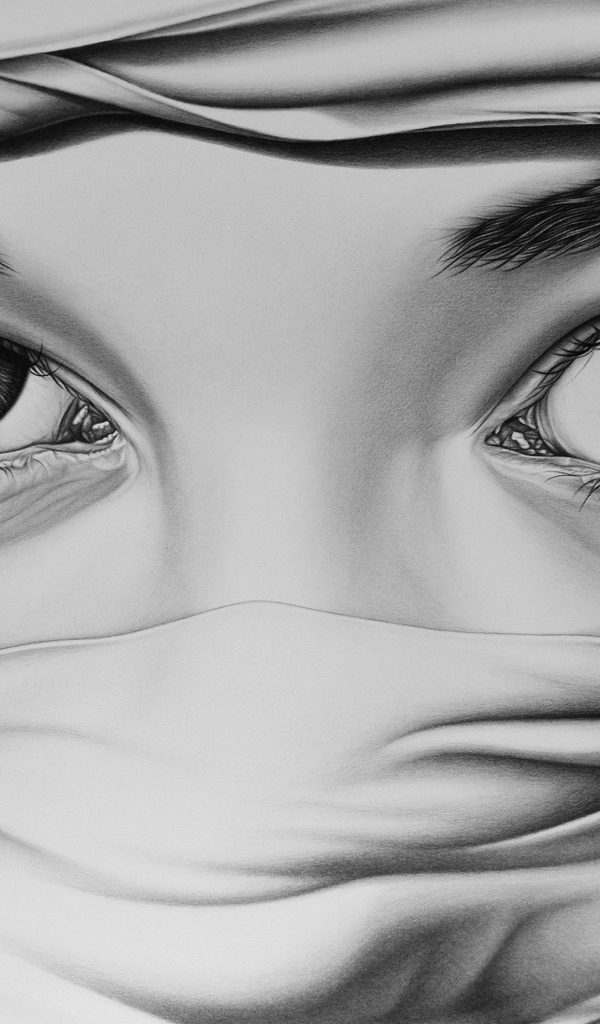 Нарисованные глаза девушки 