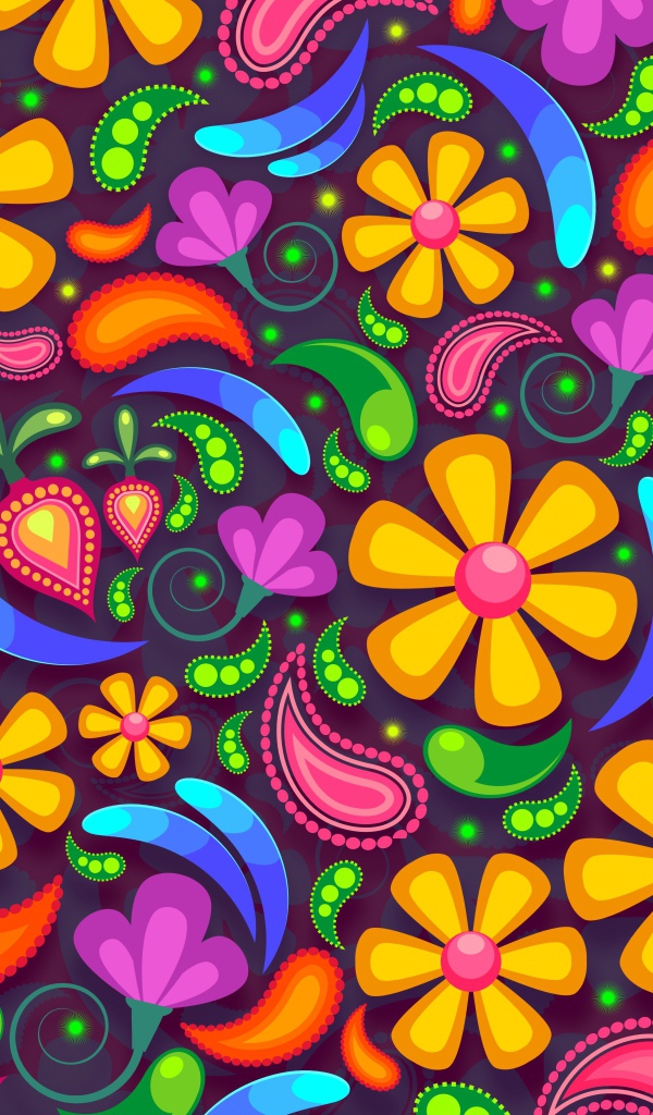 Яркий рисунок с цветами 