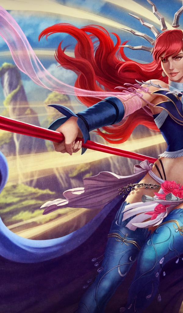 Фантастическая русалка с трезубцем в руках 