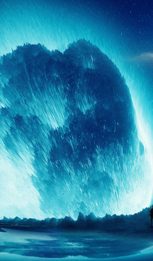 Фантастическая волна в небе над городом