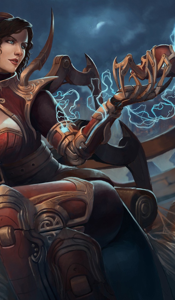 Фантастическая женщина с магическим сосудом в руке