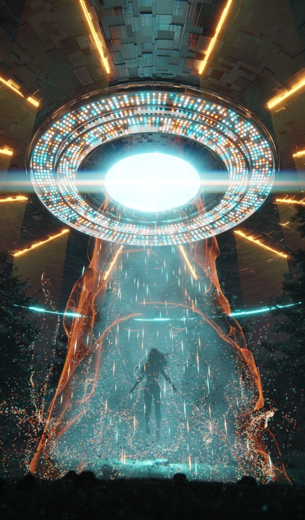 Корабль НЛО похищает женщину