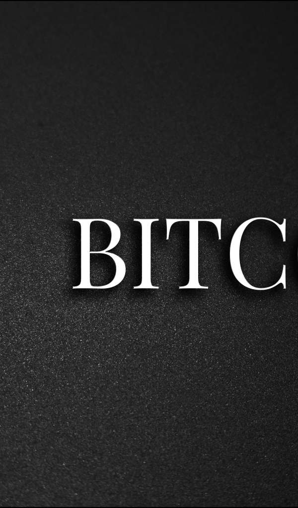 Надпись Биткоин на сером фоне
