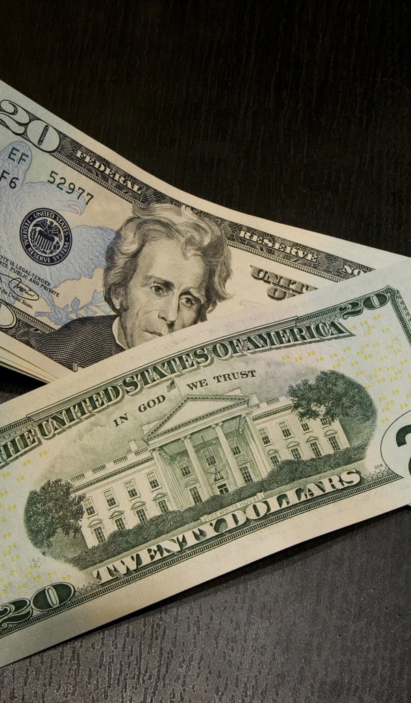 Купюры по 20 долларов на столе