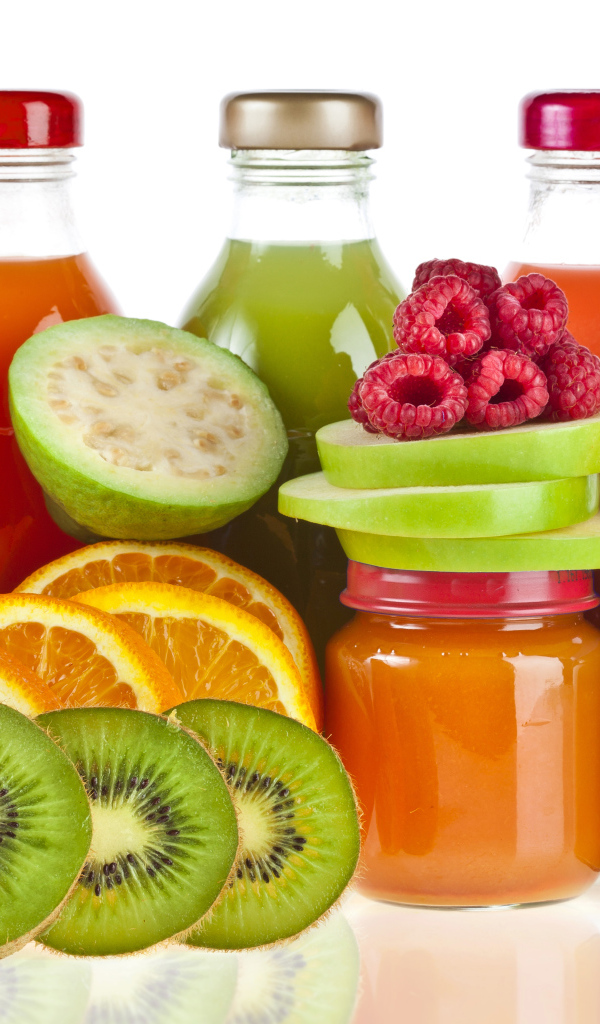 Fruit juice and smoothie on a white background with fruits Desktop wallpapers 600x1024 Fruit juice and smoothie on a white background with fruits Desktop wallpapers 600x1024