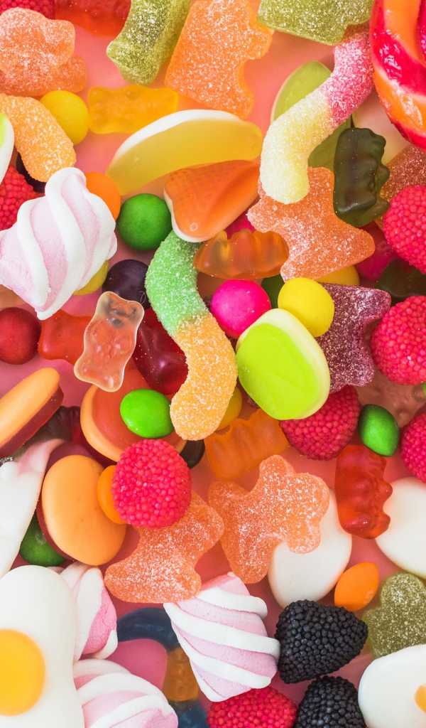 Разноцветные желейные конфеты крупным планом