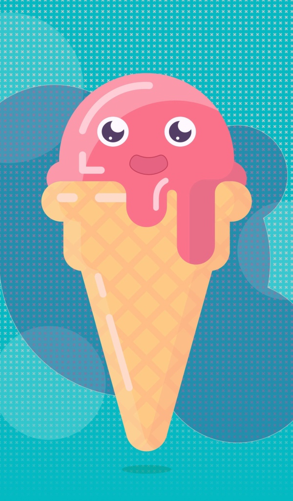 Мороженое рожок на голубом фоне