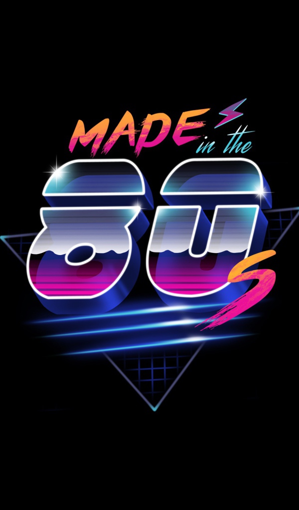 Надпись Made in 80s на черном фоне