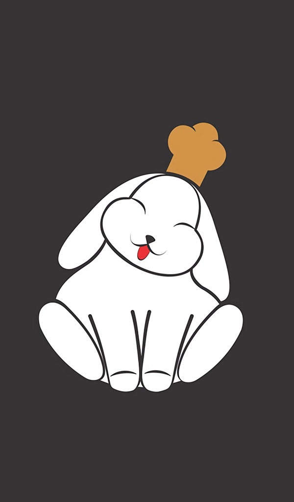 Кролик в поварской шапке на сером фоне