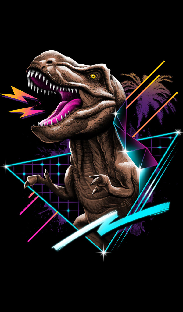 Тиранозавр рекс на черном фоне