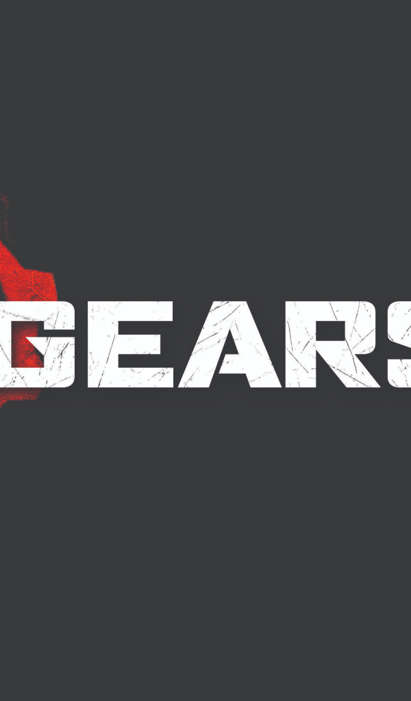 Логотип видеоигры Gears 5 на сером фоне