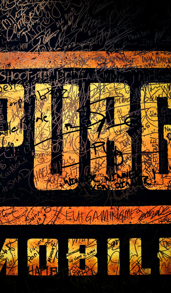 Логотип компьютерной игры  PUBG MOBILE на черном фоне