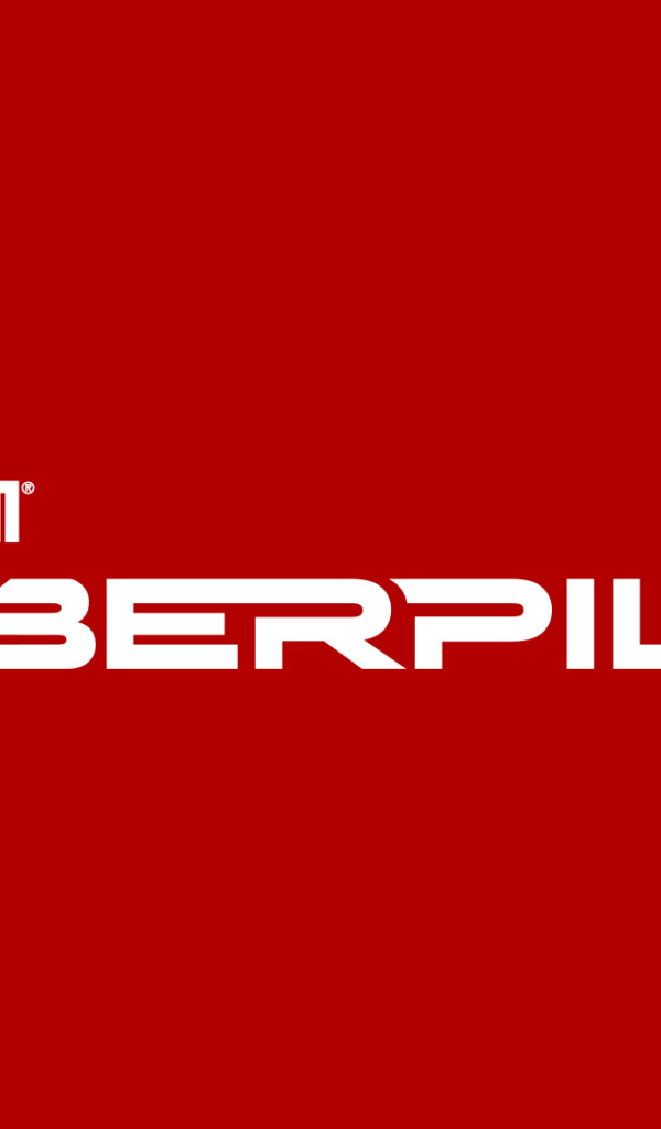 Логотип компьютерной игры Wolfenstein Cyberpilot, 2019 года на красном фоне