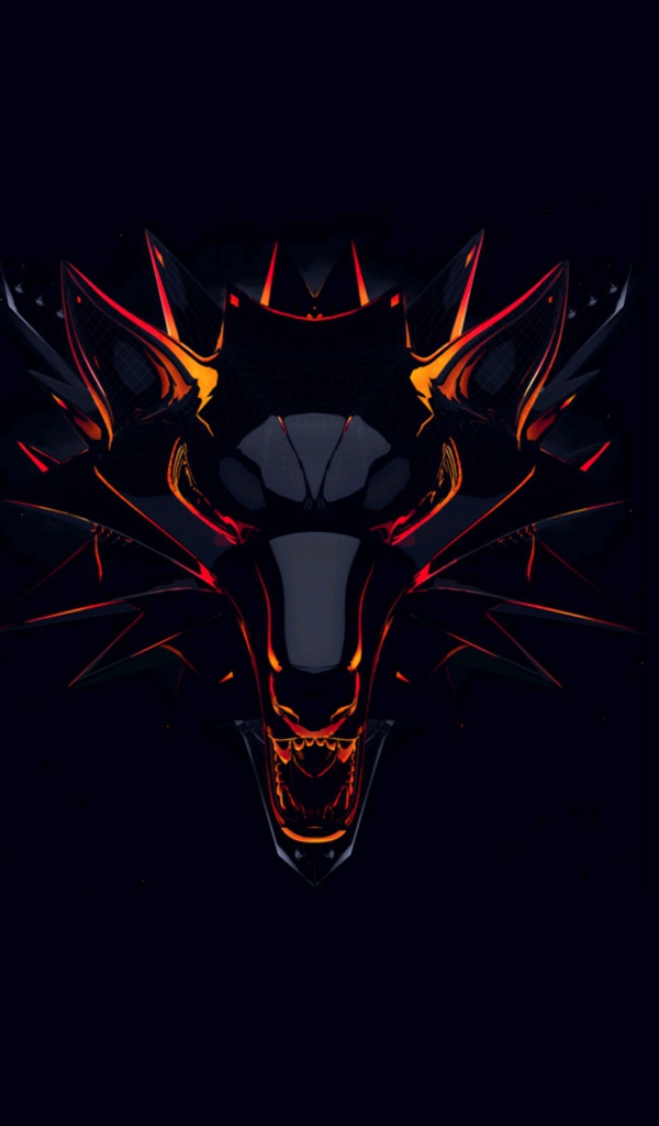 Логотип компьютерной игры Ведьмак на черном фоне