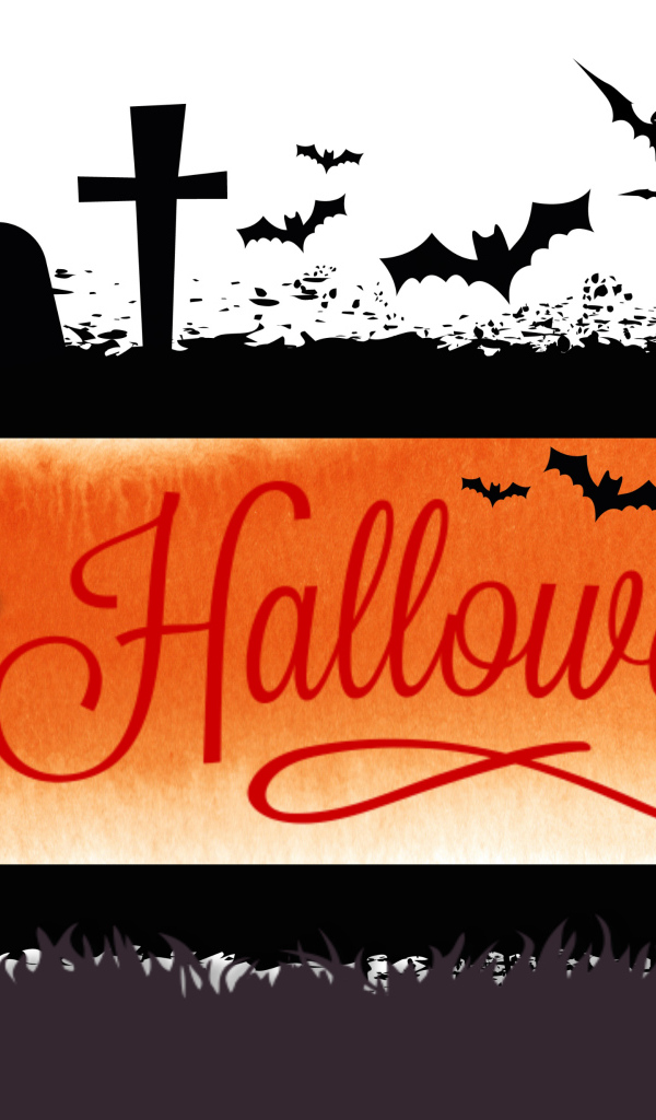 Надпись Хэллоуин на белом фоне