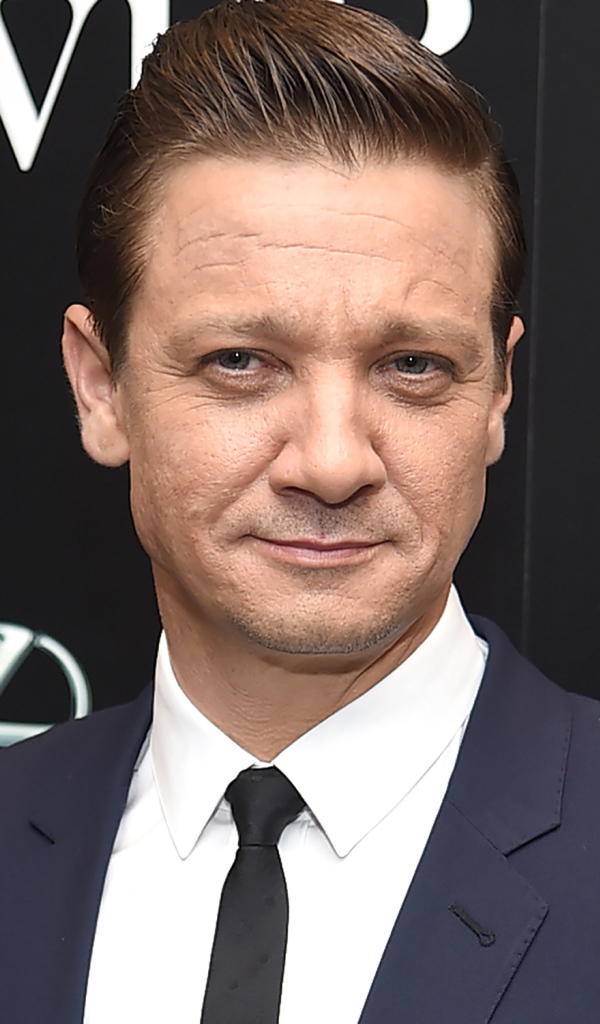 Стильный мужчина в костюме, актер Джереми Реннер