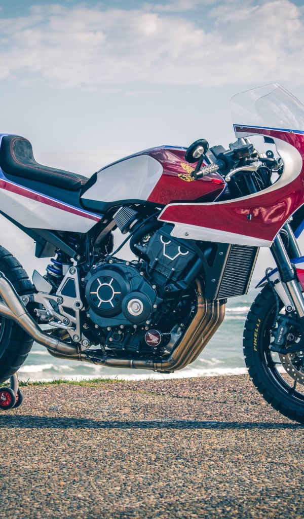 Большой мотоцикл Honda CB1000R Dirt Endurance 2019 года у воды