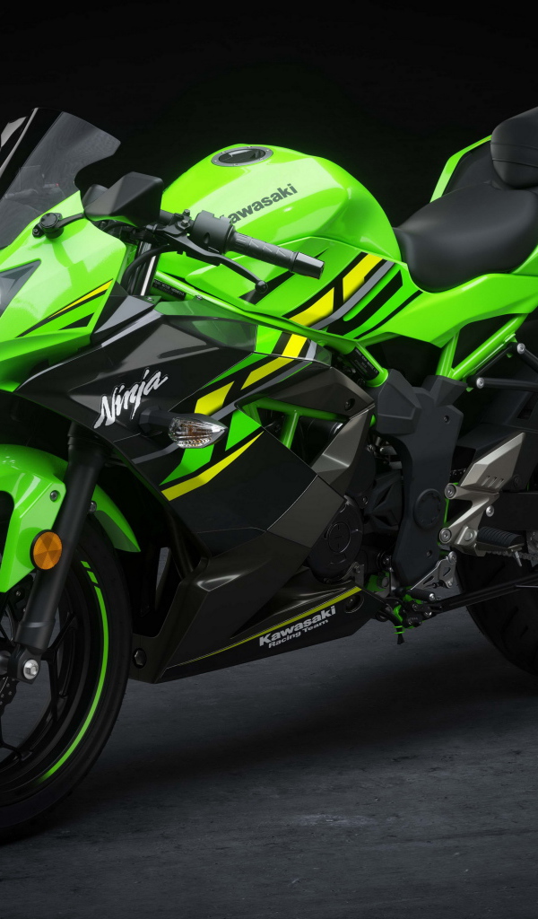 Мотоцикл  Kawasaki Ninja 125 на сером фоне