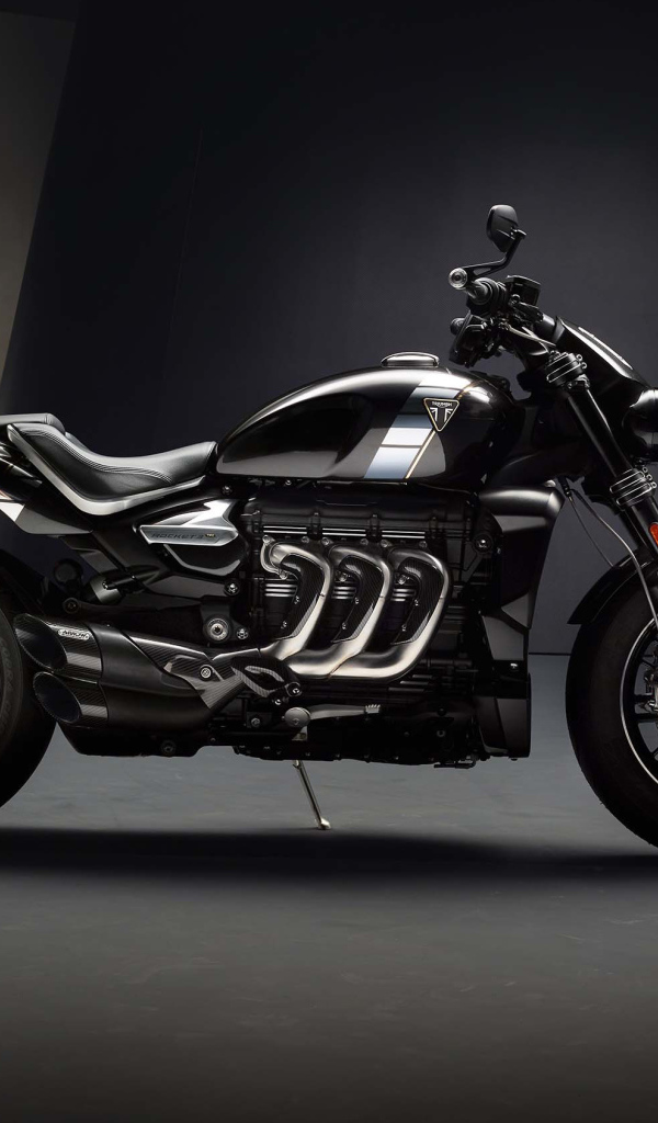 Black big motorcycle Triumph Rocket 3 TFC 2019