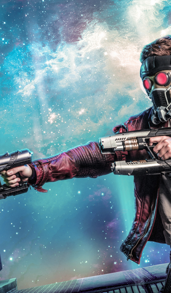 Персонаж Звездный лорд с лазерным оружием