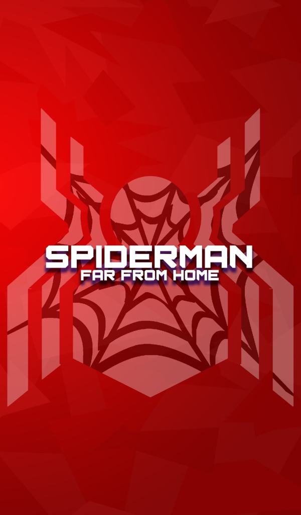 Логотип фильма Человек-паук: Вдали от дома на красном фоне