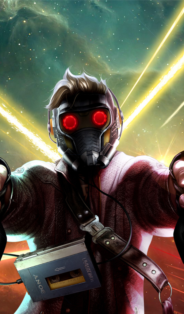 Звездный Лорд с оружием арт
