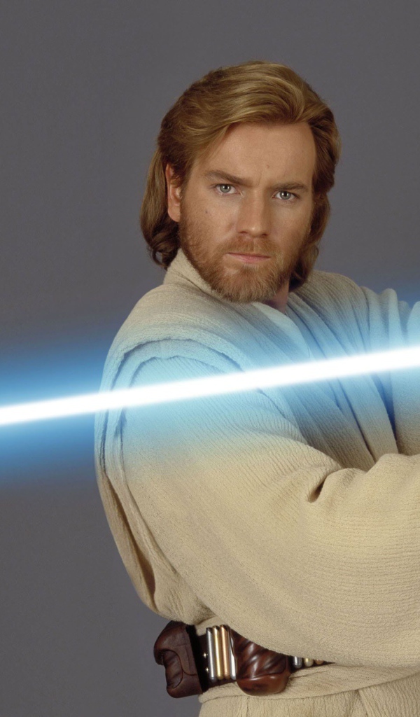 Персонаж Оби-Ван Кеноби с лазерным мечом фильм Звёздные войны: Эпизод II Атака клонов