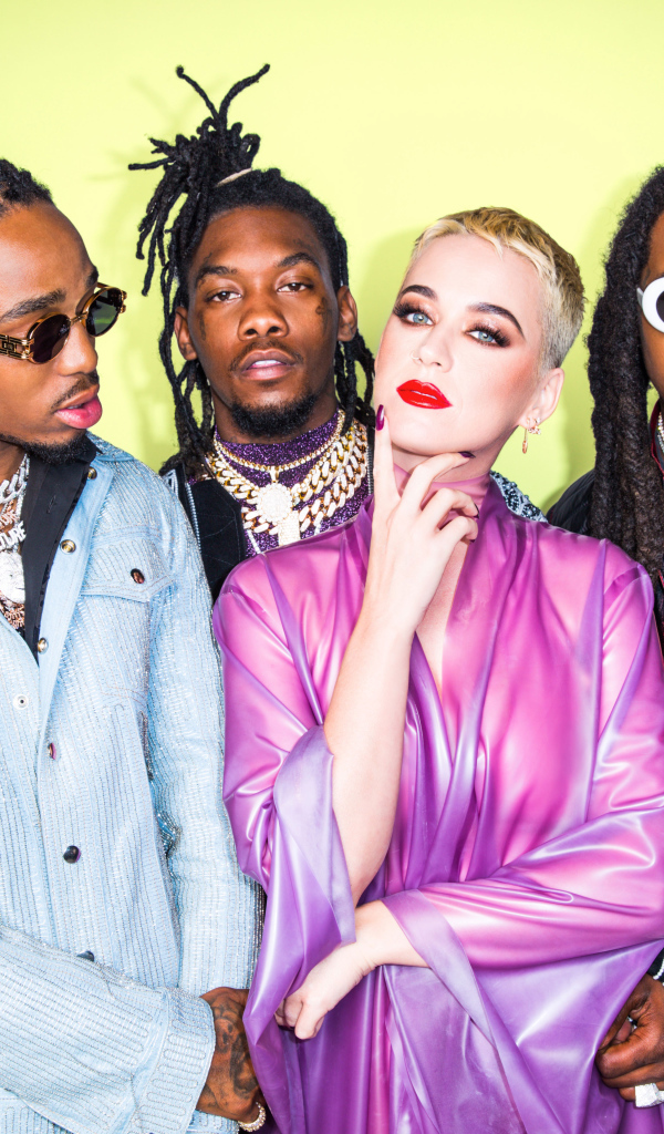 Музыкальная группа Migos и исполнительница Кэти Перри