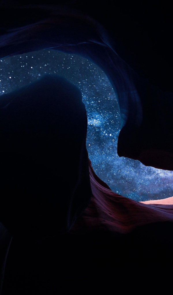 Вид из каньона Антилопы на звездное небо, Аризона. США