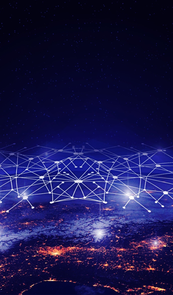 Паутина над планетой Земля в космосе